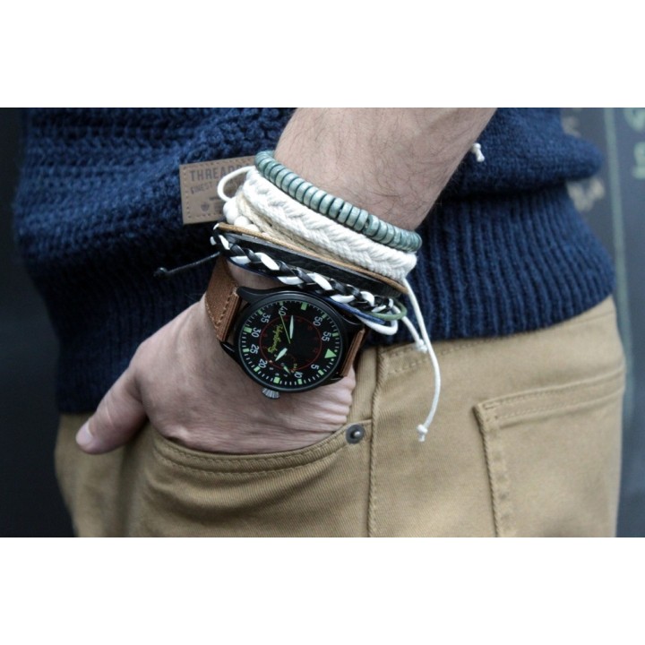 Mens Bracelet Sets - Black & Macho (asst)