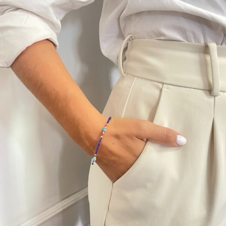 Nepalese Extra Fine Gem Bracelet- Blue Onyx