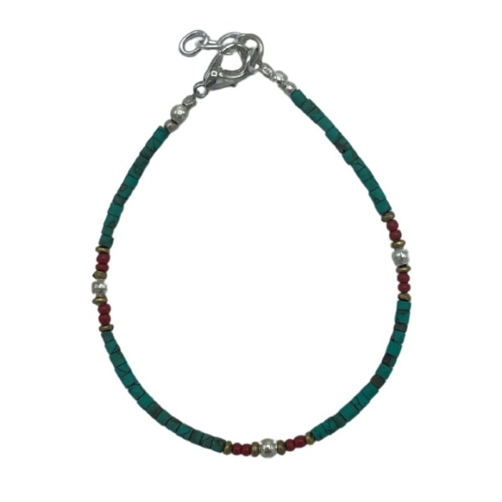 Nepalese Extra Fine Gem Bracelet - Turquoise Beads