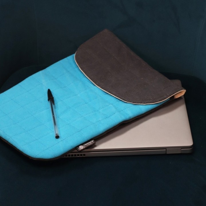 13 inch Laptop Padded Pouch - Crazy Yellow - 14oz Stonewash