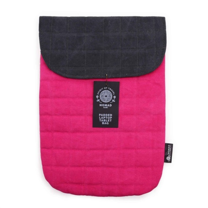 Laptop Padded Pouch - Shocking Pink - 14oz Stonewash