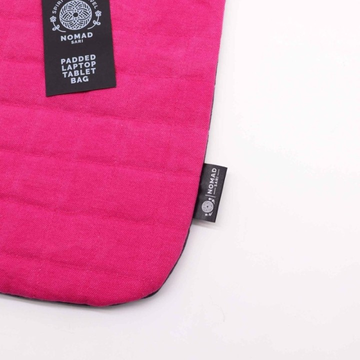 Laptop Padded Pouch - Shocking Pink - 14oz Stonewash