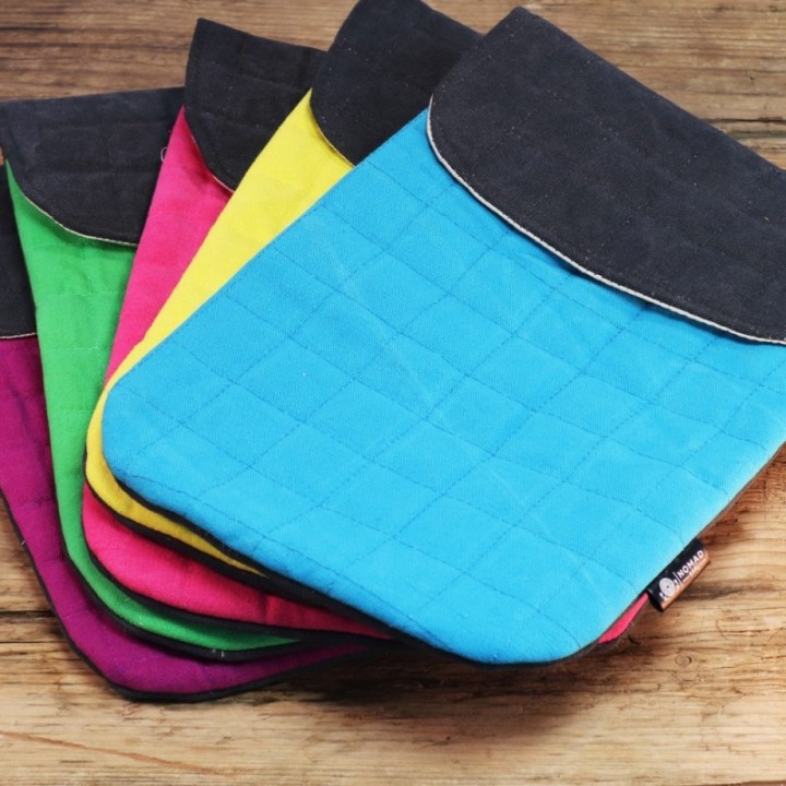 Laptop Padded Pouch - Terrific Turquoise - 14oz Stonewash