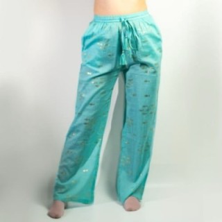 (ML) Nomad Sari On the Med Collection - Lounge Pants - Turquoise & Gold Fish Design