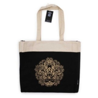 Oversized Tote Bag Chocolate Stonewash 14oz - Freedom Hamsa
