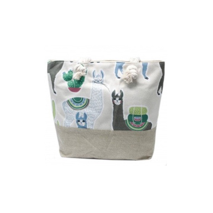 Rope Handle Bag - Llamas