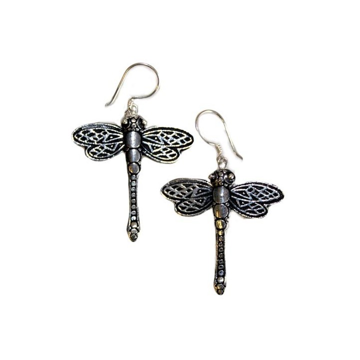Silver Earrings - Dragonflies