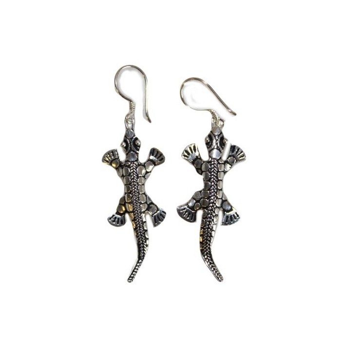 Silver Earrings - Lizards