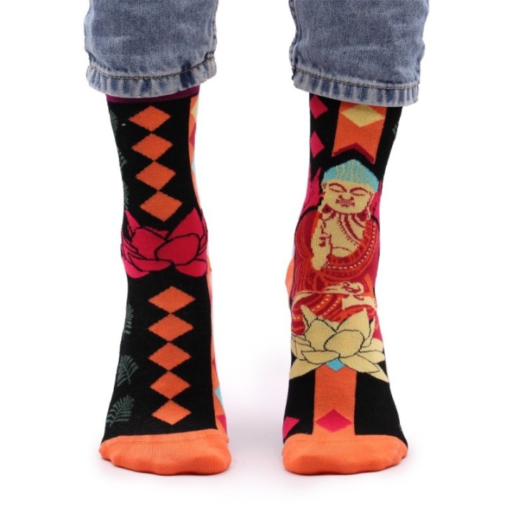 Hop Hare Bamboo Socks S/M - Pink Buddha & Lotus