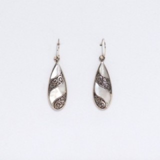 Shell & Silver Earrings - Teardrop- MOP