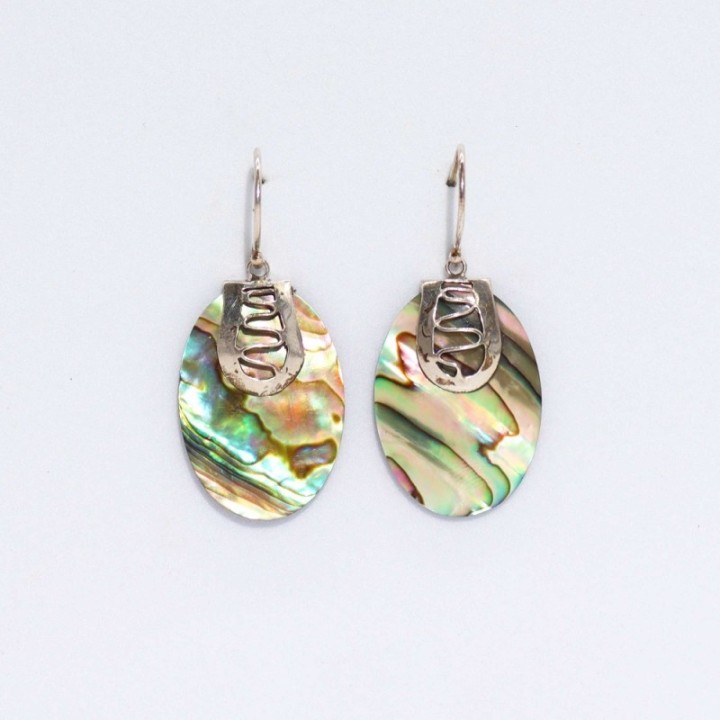 Shell & Silver Earrings - Abalone