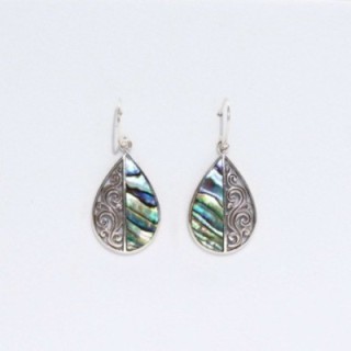 Shell & Silver Earrings - Teardrop- Abalone