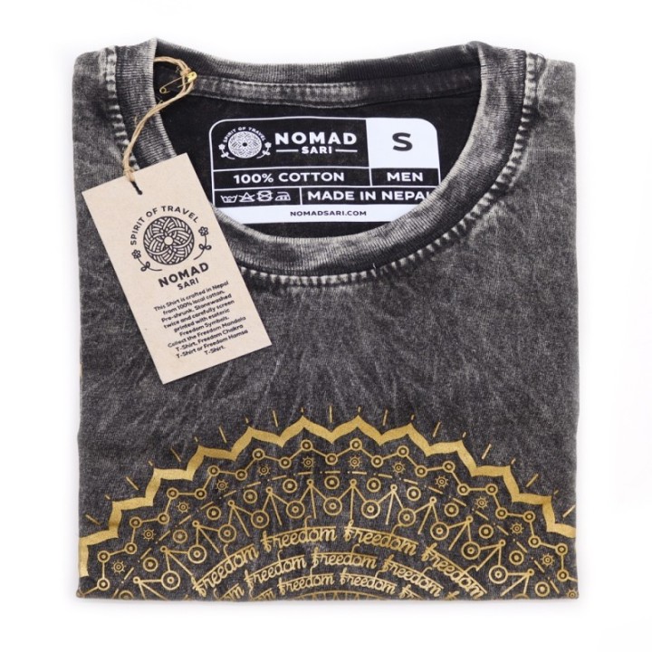 Small Stone Washed T-Shirt - Mandala - Dark Grey