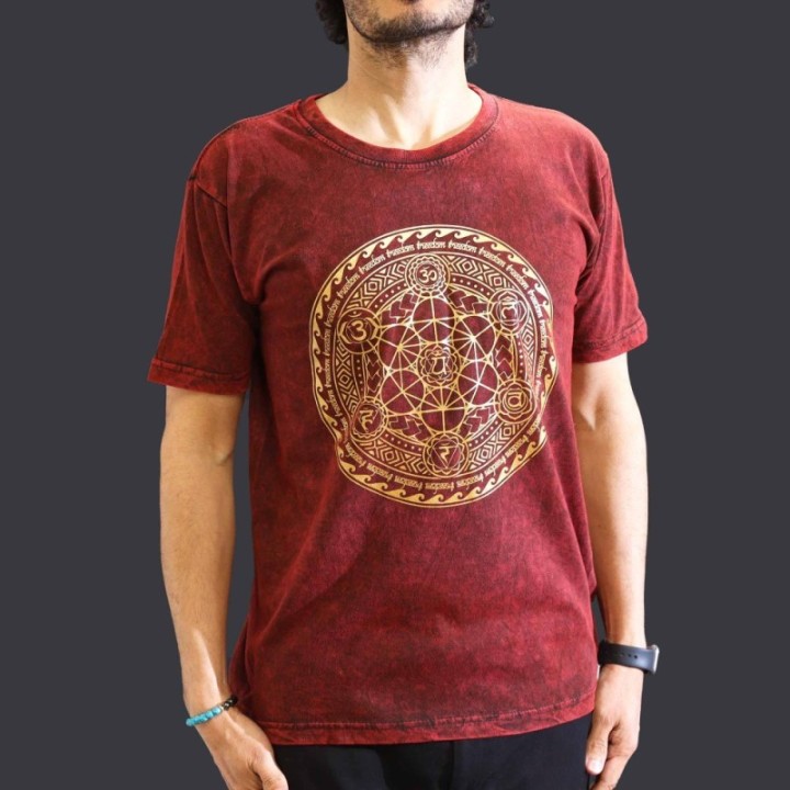 Medium Stone Washed T-Shirt - Chakra - Maroon