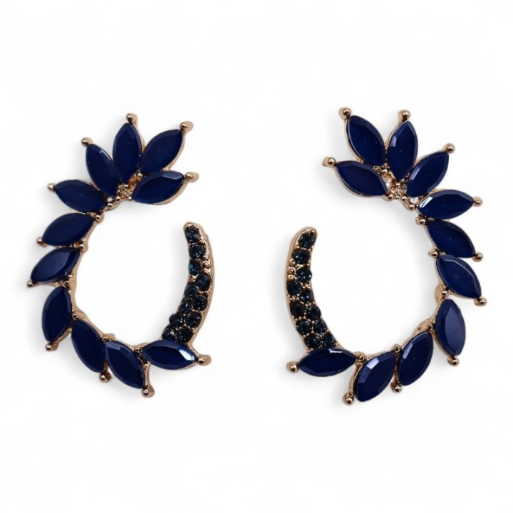 Royal Blue - Vintage Glass - Loop - Earrings