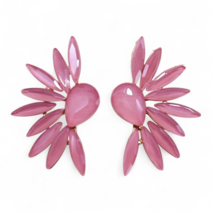 Soft Pink - Vintage Glass - Angel Wings - Earrings