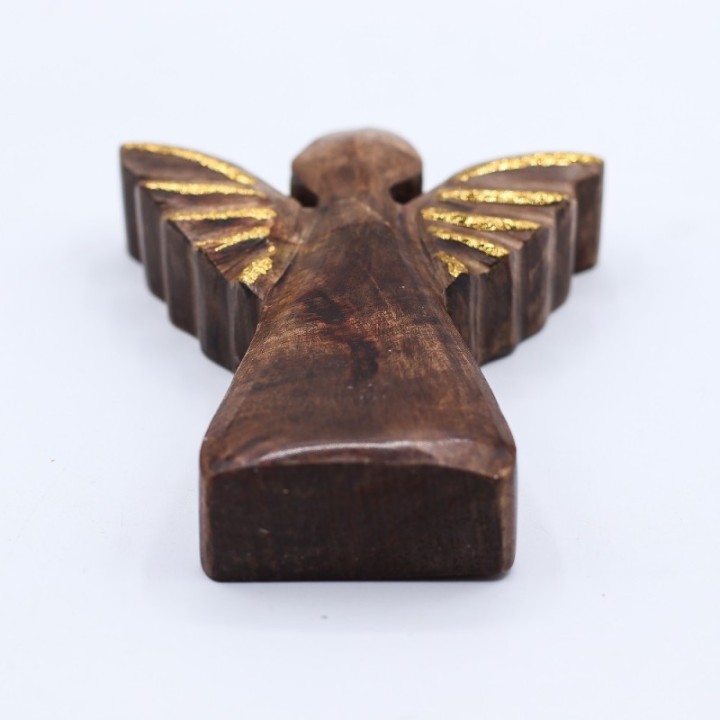 Small Mango Wood Angel - Gold Decor