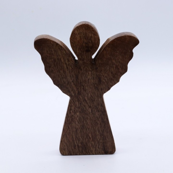 Medium Mango Wood Angel - Gold Decor