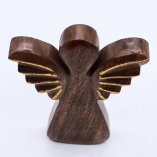 Large Mango Wood Angel - Gold Decor