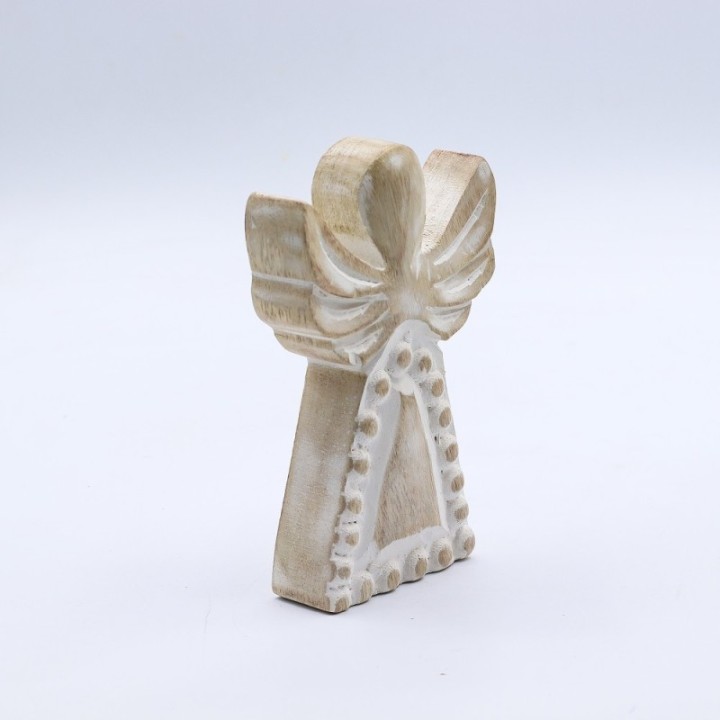 Mango Wood Angel - Whitewash