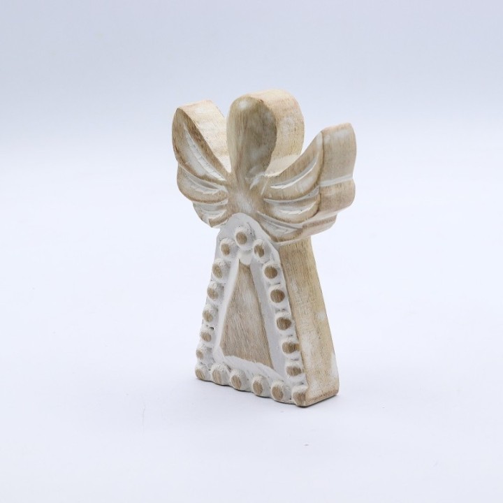 Mango Wood Angel - Whitewash