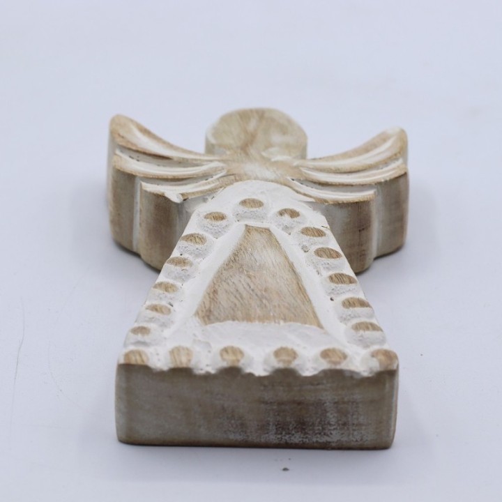 Mango Wood Angel - Whitewash