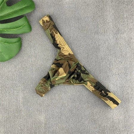 Personality Camouflage Thong for Men Print Low Rise Pouch G-string Und Personality Camouflage Thong for Men Print Low Rise Pouch G-string Und
