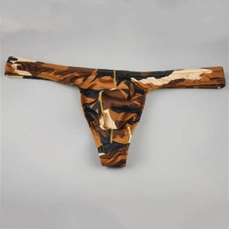 Personality Camouflage Thong for Men Print Low Rise Pouch G-string Und Personality Camouflage Thong for Men Print Low Rise Pouch G-string Und