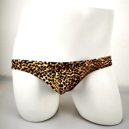 Brand Mens Pouch Bikini Underwear Leopard Printed Bulge Thong Men Plus Brand Mens Pouch Bikini Underwear Leopard Printed Bulge Thong Men Plus