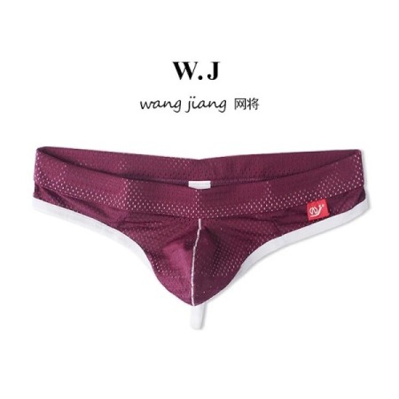 WJ Man Thongs Low Waist Nylon Mesh Breathable Men's Thong T Briefs WJ Man Thongs Low Waist Nylon Mesh Breathable Men's Thong T Briefs