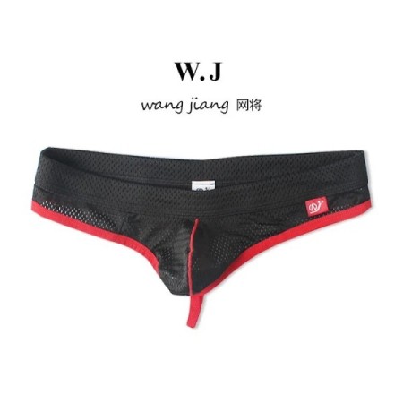 WJ Man Thongs Low Waist Nylon Mesh Breathable Men's Thong T Briefs WJ Man Thongs Low Waist Nylon Mesh Breathable Men's Thong T Briefs