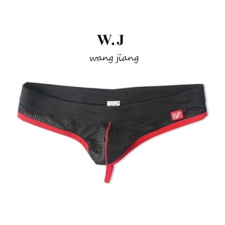 WJ Man Thongs Low Waist Nylon Mesh Breathable Men's Thong T Briefs WJ Man Thongs Low Waist Nylon Mesh Breathable Men's Thong T Briefs