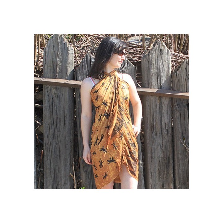 Bali Gecko Sarongs - Chocolate