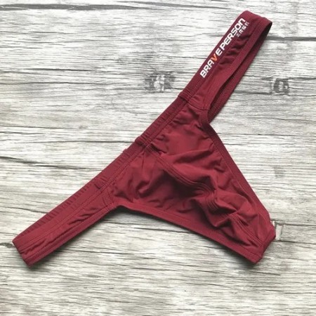 Men's underwear youth low rise sexy silky nylon thong men's T-pants