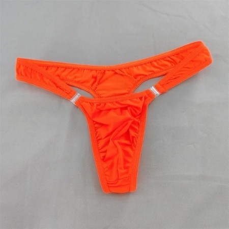 Men Solid Milk Silk Sexy Thong Penis Pouch T-back G-String Low Waist D Men Solid Milk Silk Sexy Thong Penis Pouch T-back G-String Low Waist D