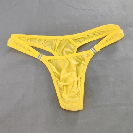 Men Solid Milk Silk Sexy Thong Penis Pouch T-back G-String Low Waist D Men Solid Milk Silk Sexy Thong Penis Pouch T-back G-String Low Waist D