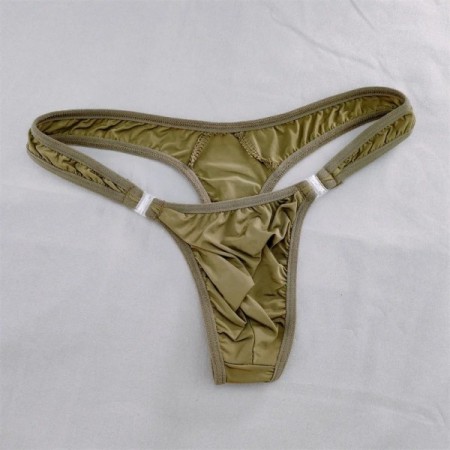Men Solid Milk Silk Sexy Thong Penis Pouch T-back G-String Low Waist D Men Solid Milk Silk Sexy Thong Penis Pouch T-back G-String Low Waist D