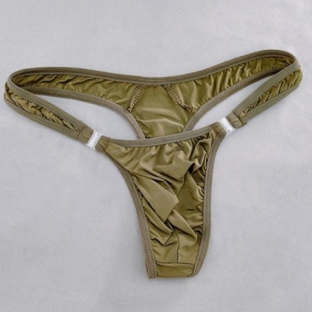 Men Solid Milk Silk Sexy Thong Penis Pouch T-back G-String Low Waist D Men Solid Milk Silk Sexy Thong Penis Pouch T-back G-String Low Waist D