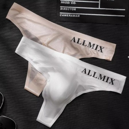 3 PCS Sexy Transparent Underwear Men Thongs Sports Fitness Letter Thin 3 PCS Sexy Transparent Underwear Men Thongs Sports Fitness Letter Thin