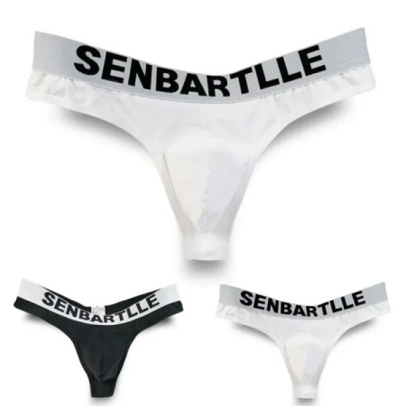 Sexy Men's Thongs Cotton Letter Underwear Bulge Pouch Briefs Low Waist Sexy Men's Thongs Cotton Letter Underwear Bulge Pouch Briefs Low Waist