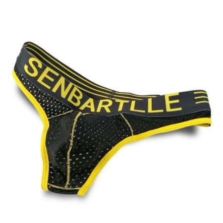 Sexy Men's Thongs Mesh Breathable Letter Waist Men Bulge Pouch Briefs Sexy Men's Thongs Mesh Breathable Letter Waist Men Bulge Pouch Briefs