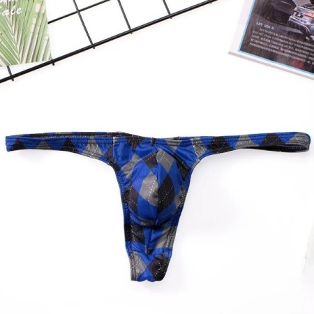 Men Underwear Grid Sexy Briefs U Convex Thong String Bulge Pouch Breat Men Underwear Grid Sexy Briefs U Convex Thong String Bulge Pouch Breat