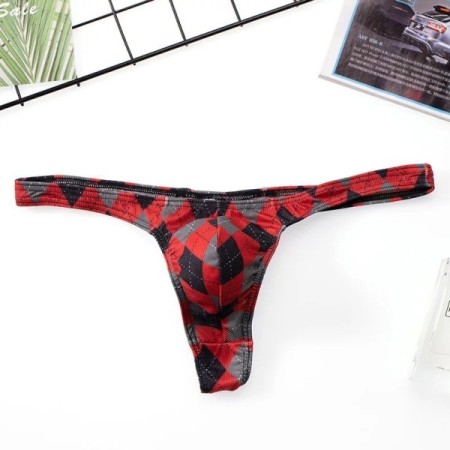Men Underwear Grid Sexy Briefs U Convex Thong String Bulge Pouch Breat Men Underwear Grid Sexy Briefs U Convex Thong String Bulge Pouch Breat