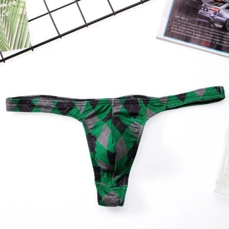 Men Underwear Grid Sexy Briefs U Convex Thong String Bulge Pouch Breat Men Underwear Grid Sexy Briefs U Convex Thong String Bulge Pouch Breat