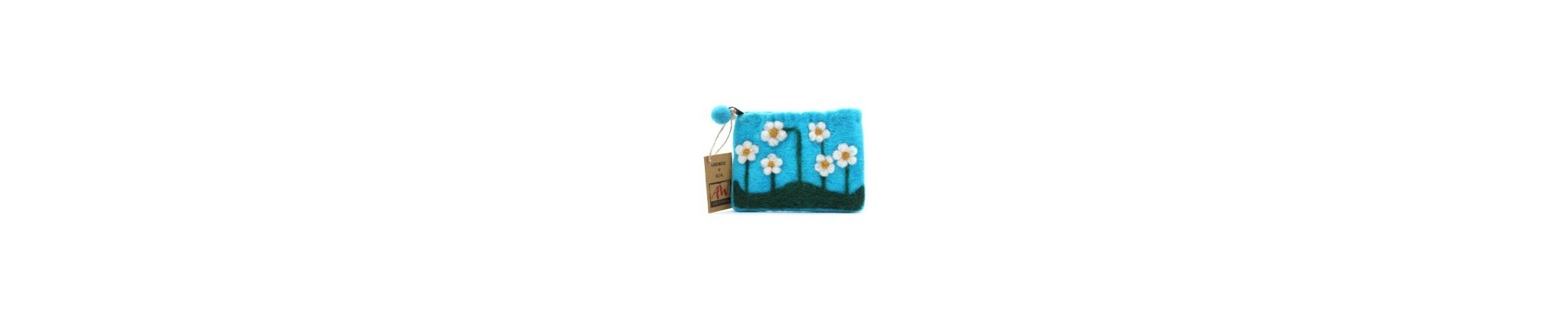 Natural Felt  Zipper Pouch