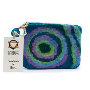 Natural Felt Zipper Pouch (asst) - Psychdelic