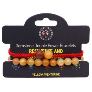 Gemstone Double Power Bracelets- Yellow Aventurine