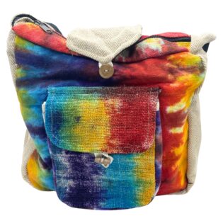 Tie-Dye Hemp Study Bag with Front Pocket