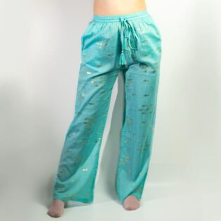 (ML) Nomad Sari On the Med Collection - Lounge Pants - Turquoise & Gold Fish Design