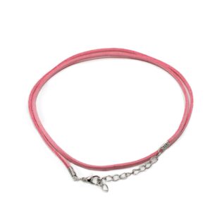 Faux Leather Pendant Cord - 2. 5mm x 55cm - Pink A064